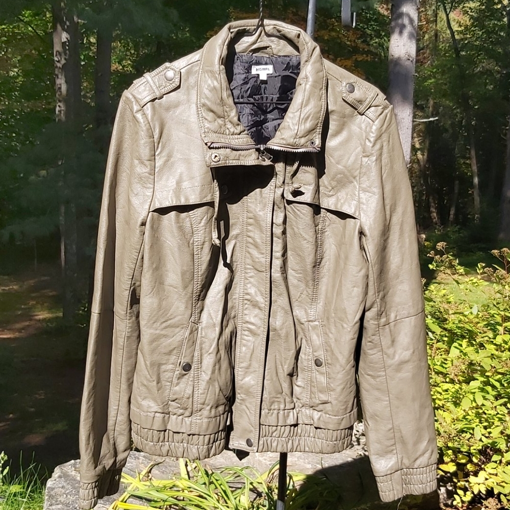 Faux Leather Bomber Jacket